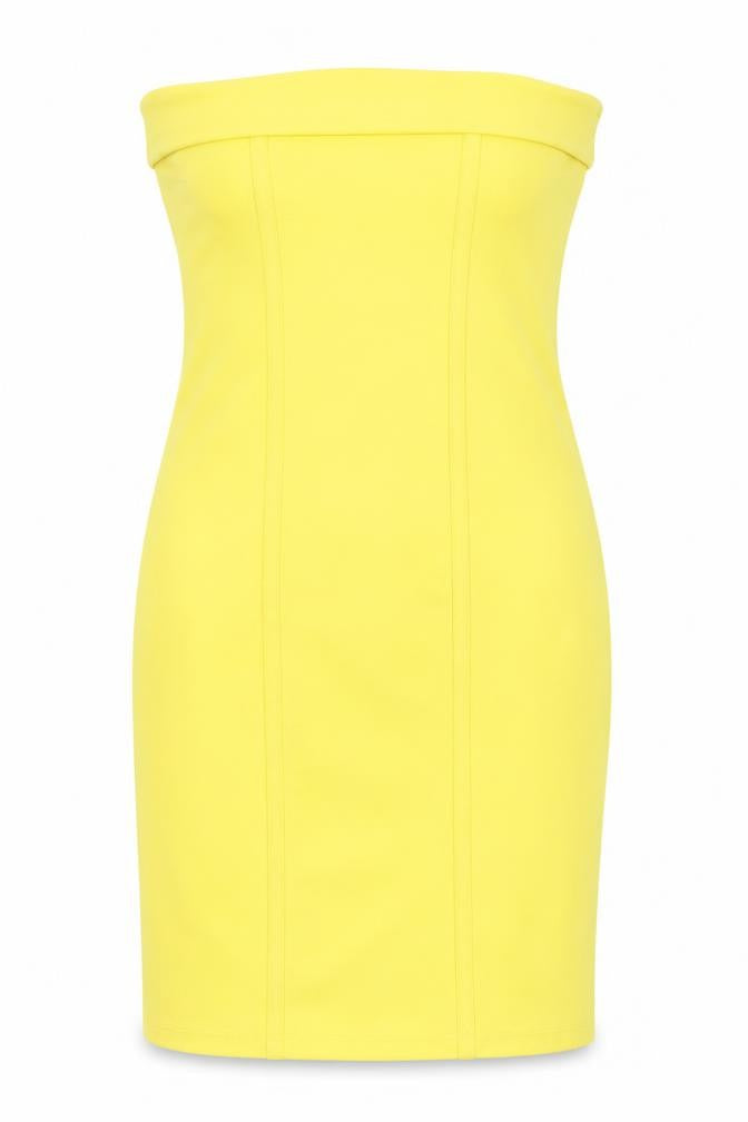 Bershka Women's Yellow Bodycon Dress XS