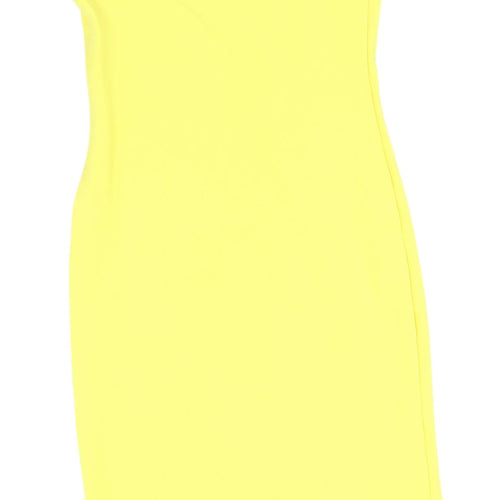 Bershka Women's Yellow Bodycon Dress XS