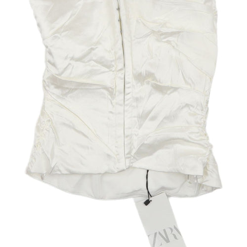 Zara Women's Ivory Sleeveless Tube Top XS