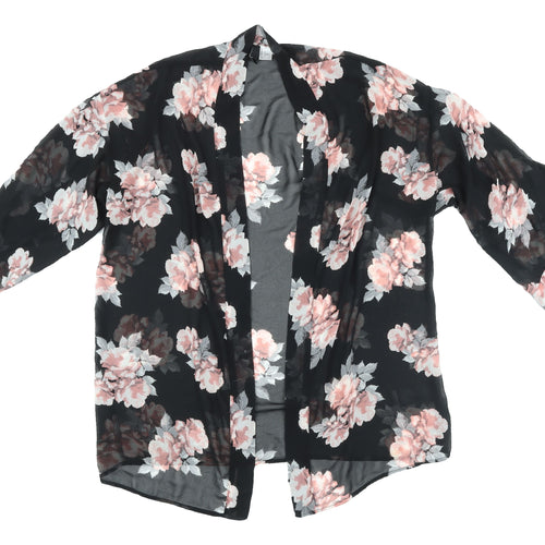 Divided Women's Black Floral Kimono Blouse - Size S