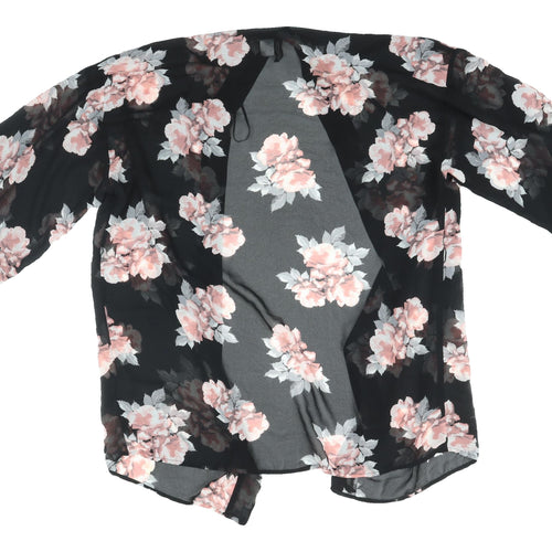 Divided Women's Black Floral Kimono Blouse - Size S