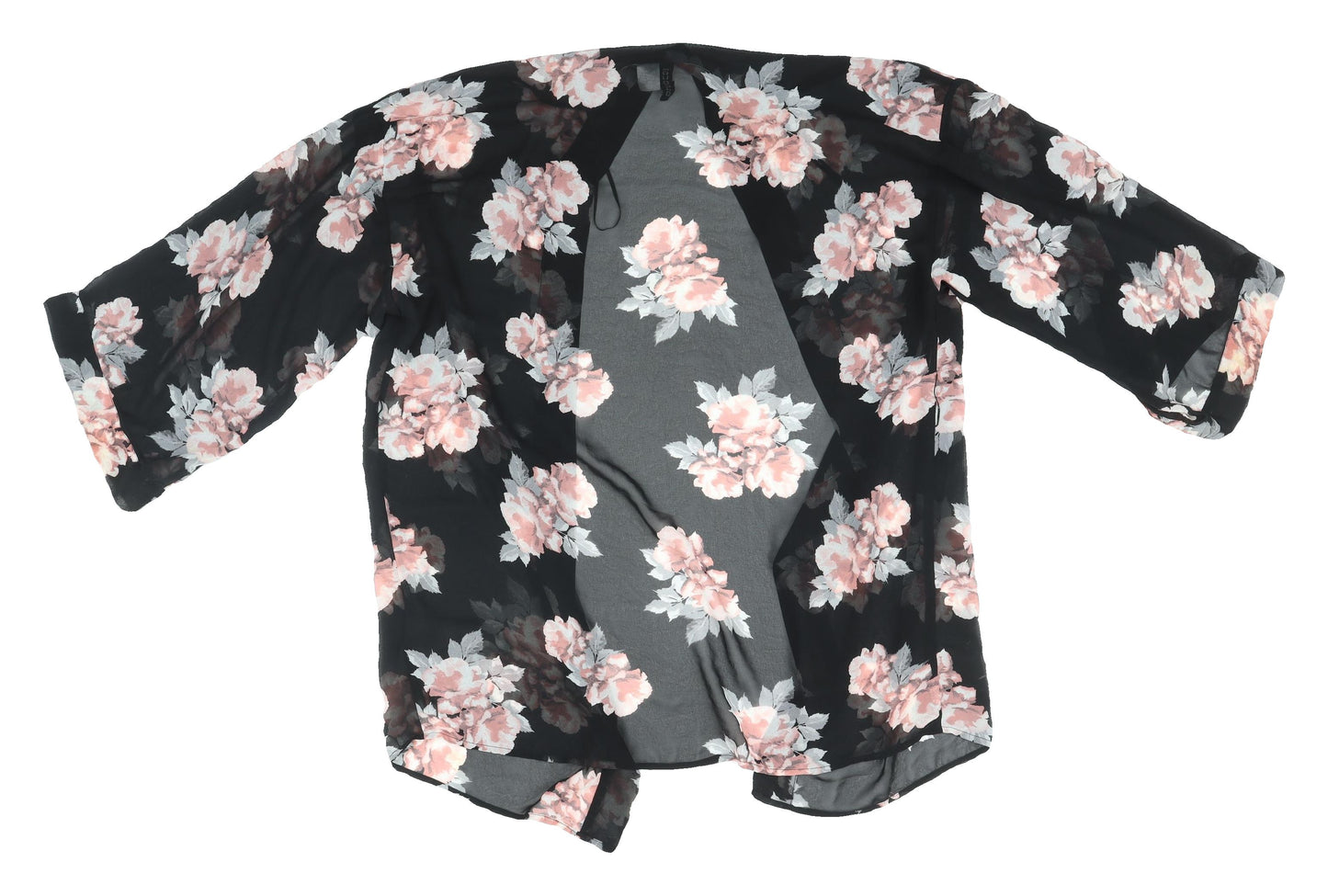 Divided Women's Black Floral Kimono Blouse - Size S