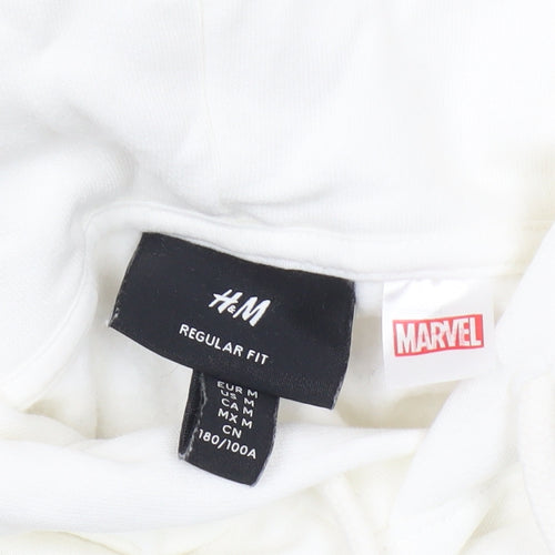 H&M Men's White Marvel Hoodie, M, Regular Fit