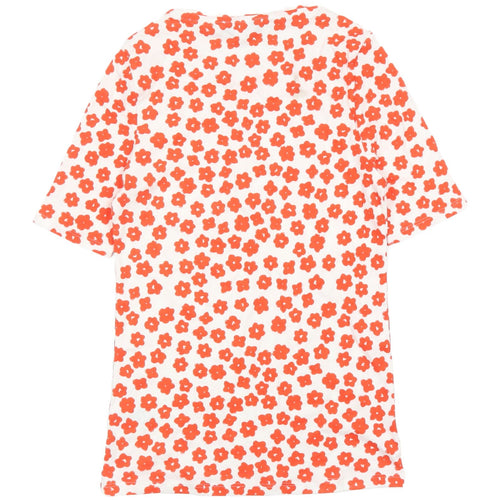 Marks and Spencer Women's Red Floral T-Shirt Size 10