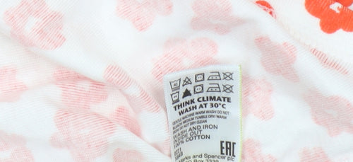 Marks and Spencer Women's Red Floral T-Shirt Size 10