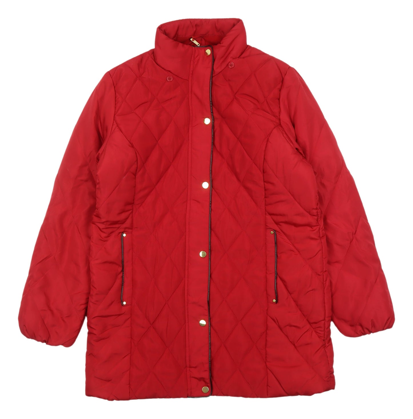 Women's Red Quilted Coat, Size 14, Isle Collection