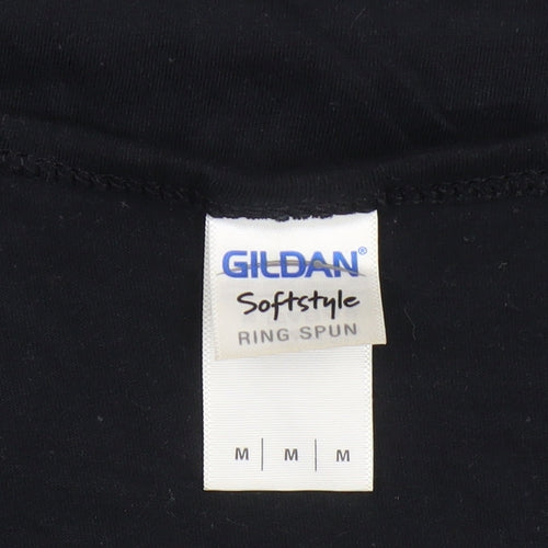 Gildan Men's Black Sleeveless Music Graphic Tank M