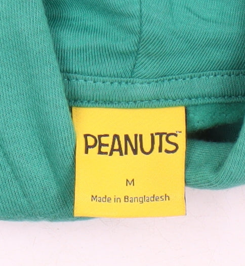 M&S Green Peanuts Hoodie Unisex Adult Size M Casual