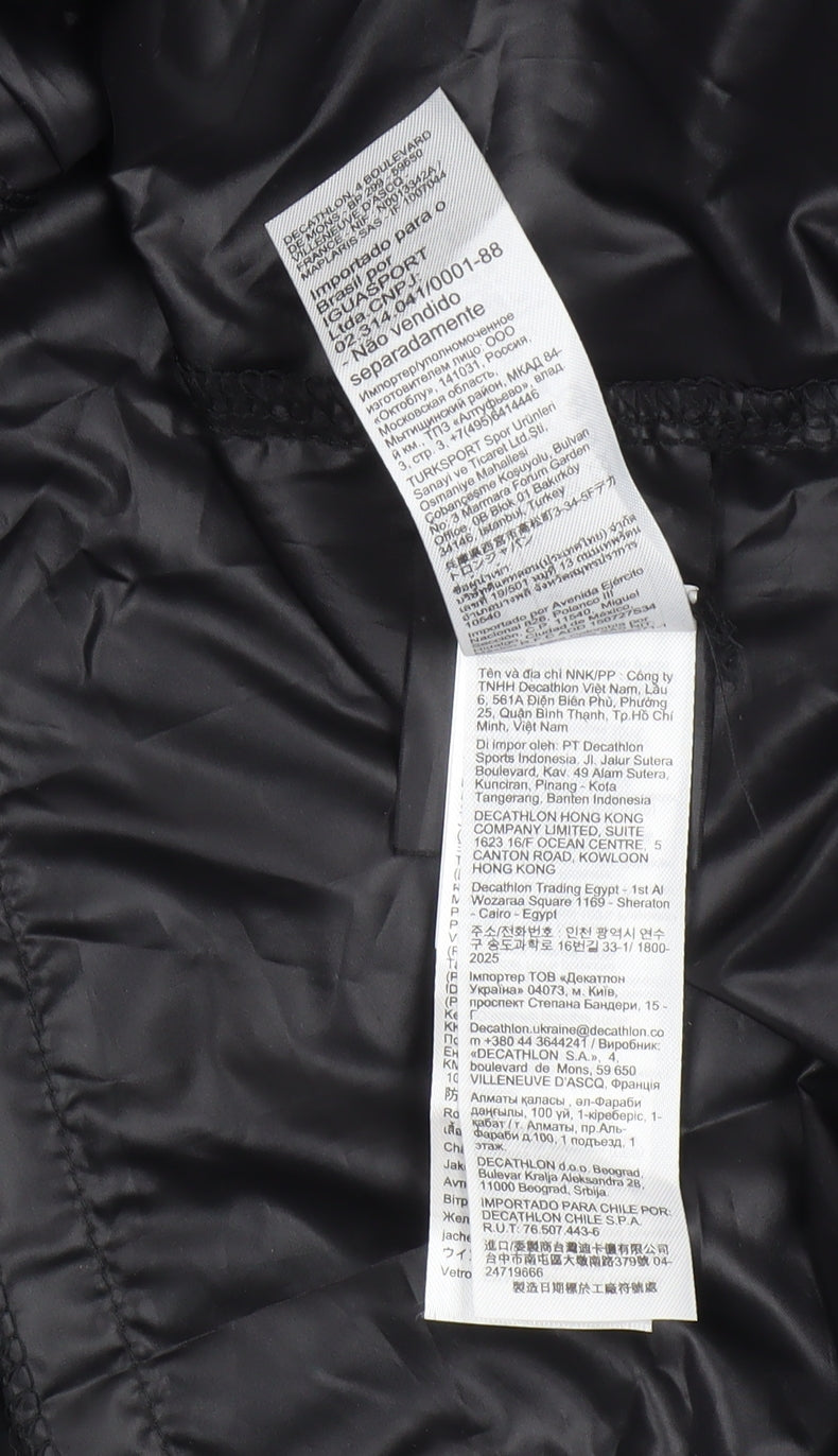 Decathlon Unisex Black Windbreaker Jacket Size 20