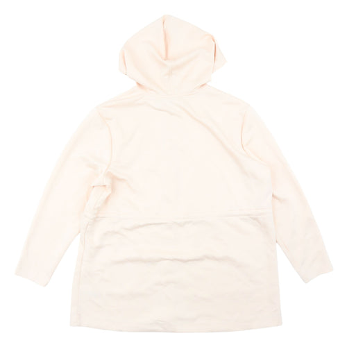 Denim & Co Women's Beige Full Zip Hoodie L
