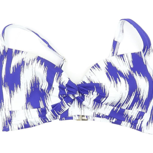 Marks & Spencer Women's Blue Geometric Bikini Top Size 16