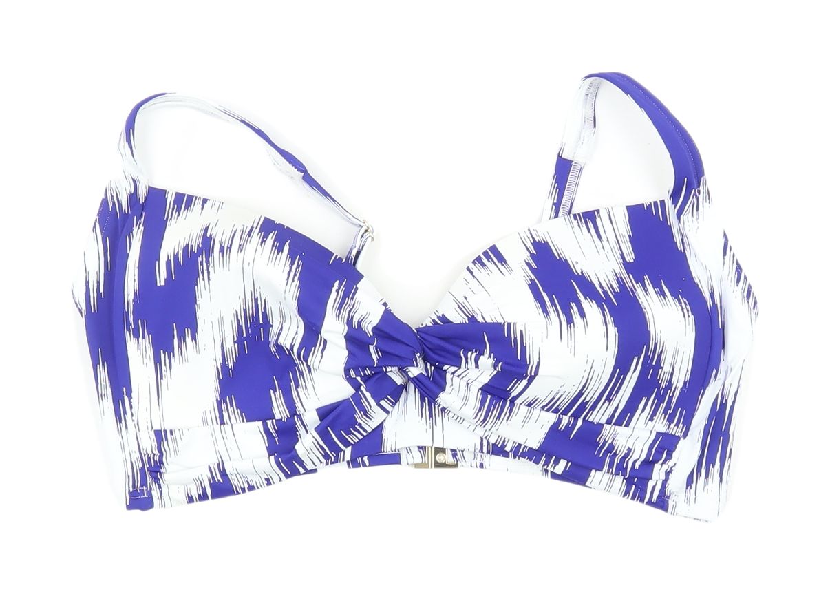 Marks & Spencer Women's Blue Geometric Bikini Top Size 16