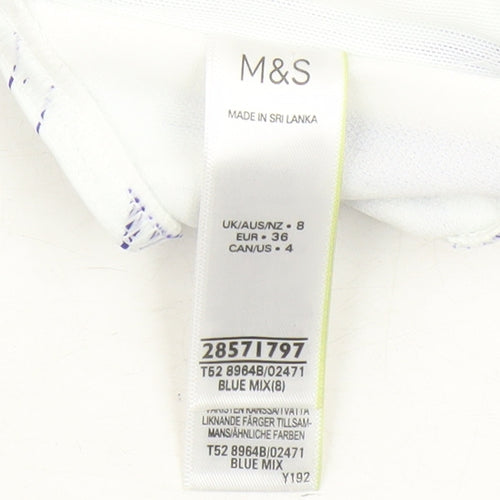 Marks and Spencer Women's Blue Bralette Swim Top Size 8