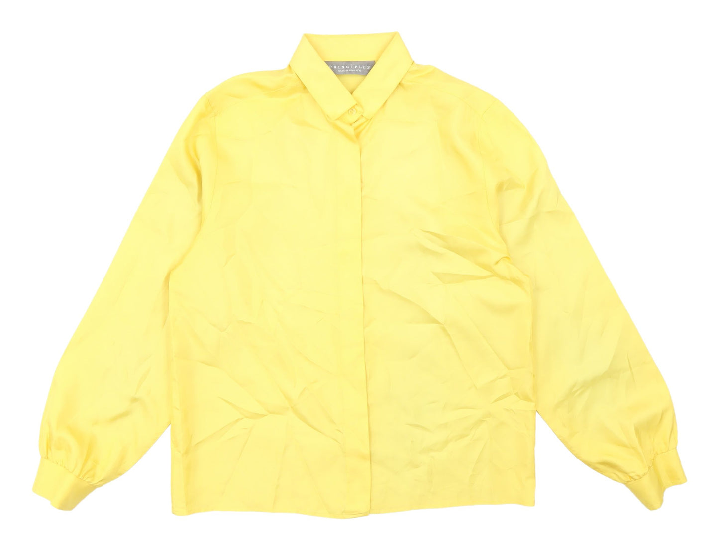 Principles Women's Yellow Button-Up Shirt Size 12