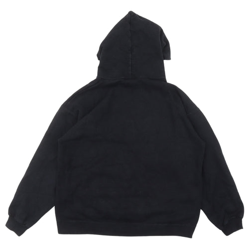 Hanes Men's Black Graphic Print Pullover Hoodie, M