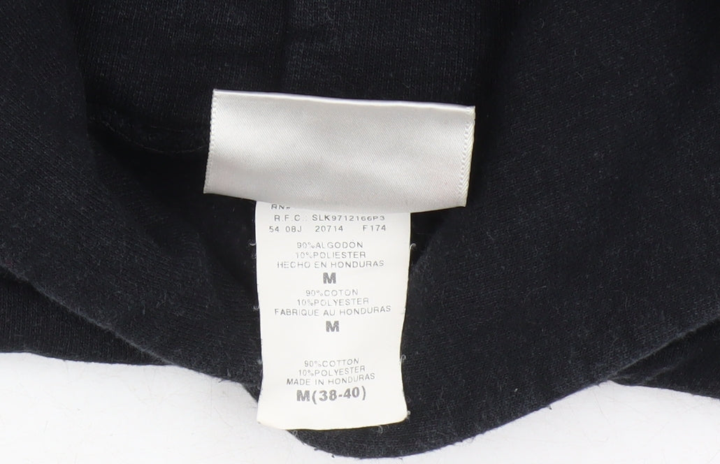 Hanes Men's Black Graphic Print Pullover Hoodie, M