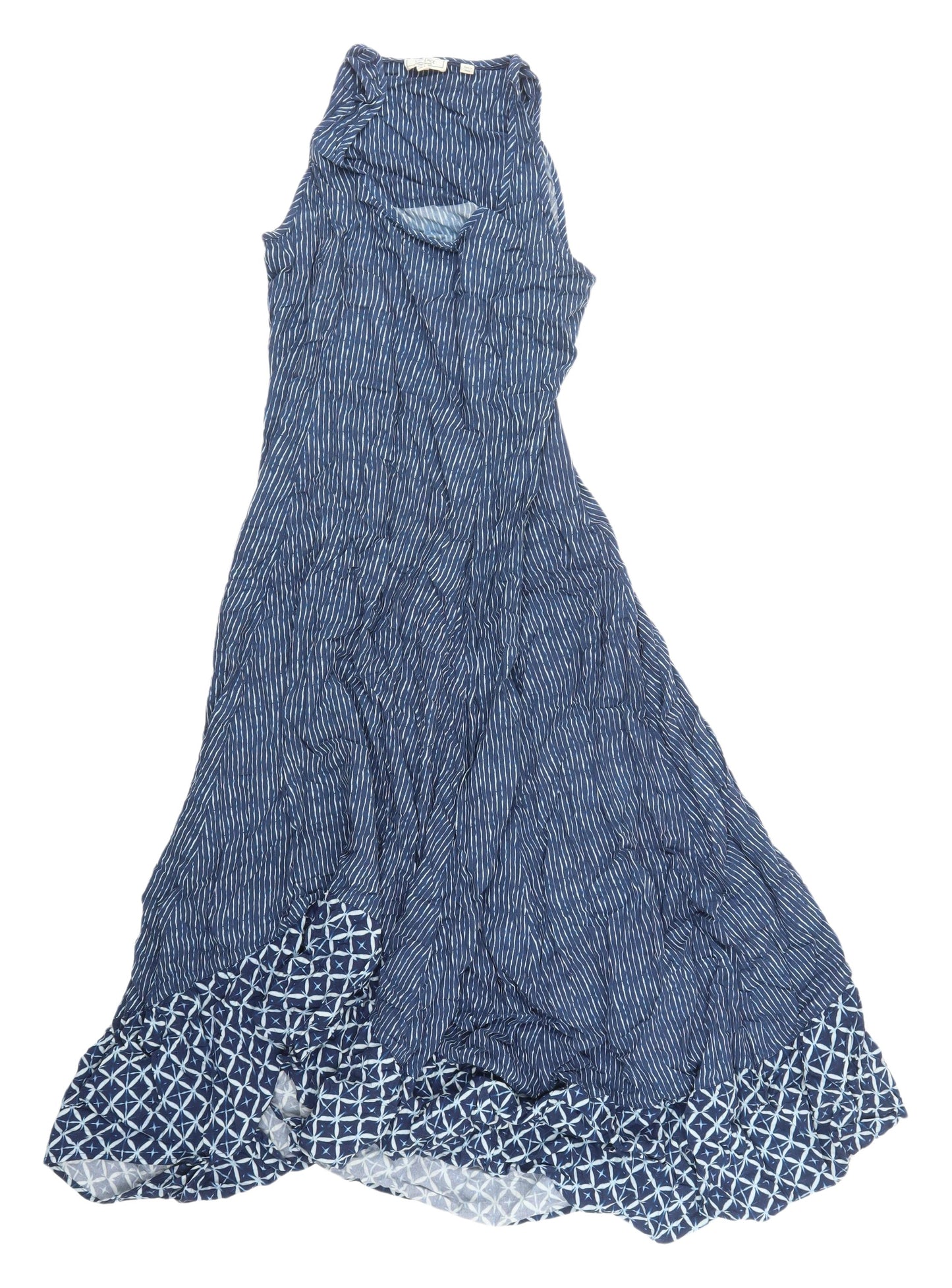 Fat Face Women's Blue Sleeveless Striped Midi Dress