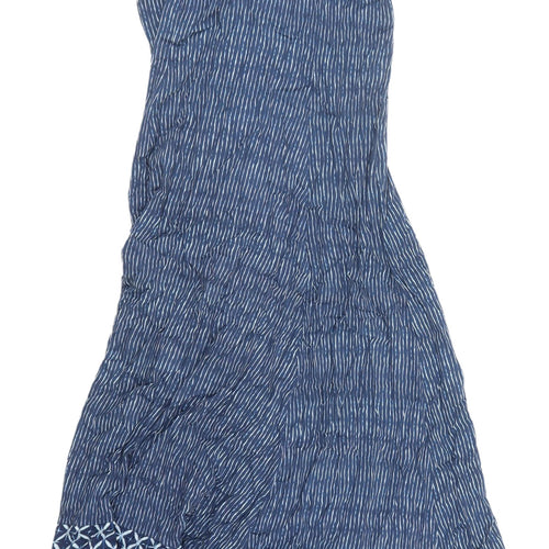 Fat Face Women's Blue Sleeveless Striped Midi Dress