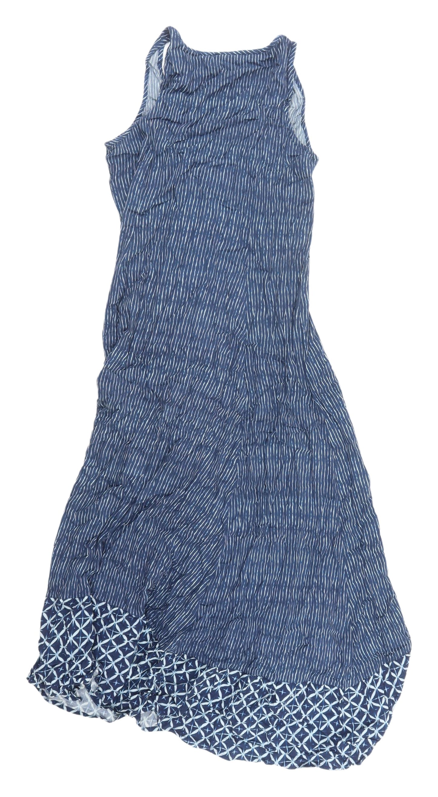 Fat Face Women's Blue Sleeveless Striped Midi Dress