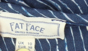 Fat Face Women's Blue Sleeveless Striped Midi Dress