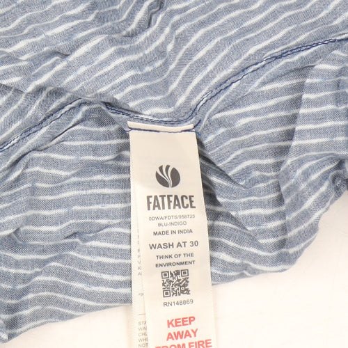 Fat Face Women's Blue Sleeveless Striped Midi Dress