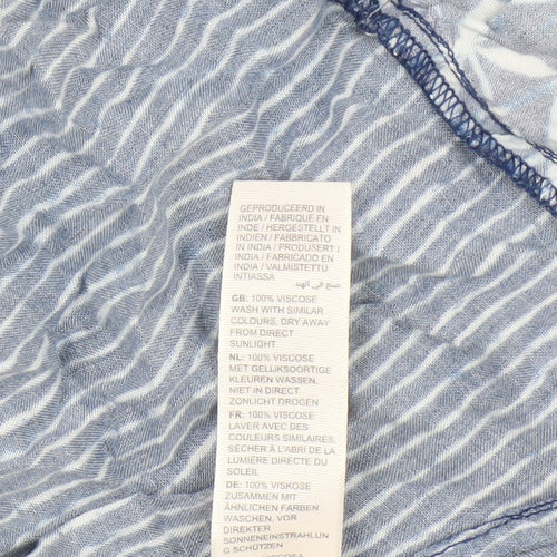 Fat Face Women's Blue Sleeveless Striped Midi Dress