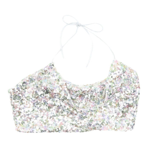 boohoo Women's Multicoloured Sequin Halter Camisole, Size 8