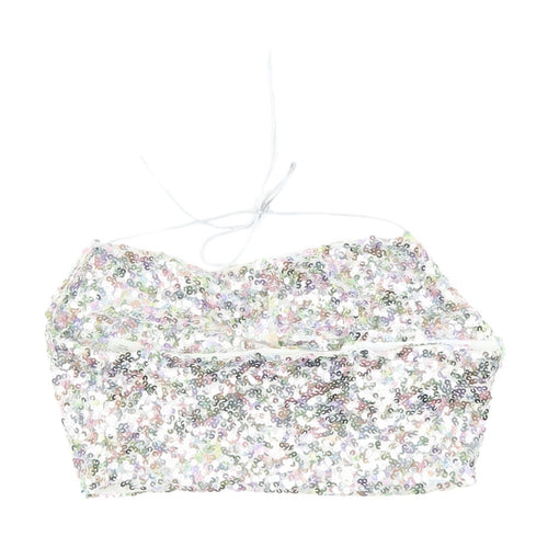 boohoo Women's Multicoloured Sequin Halter Camisole, Size 8