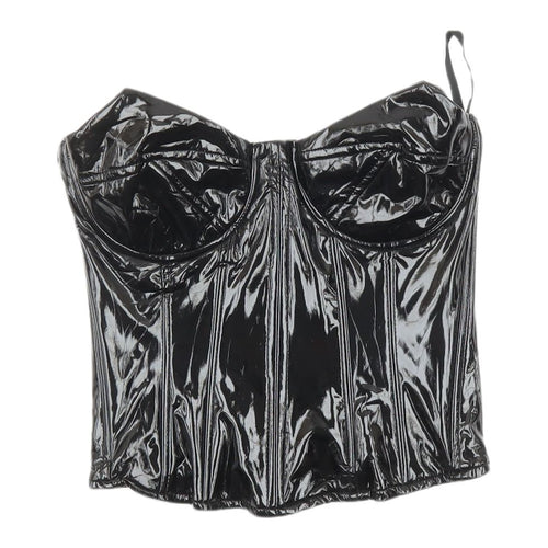 PrettyLittleThing Black Camisole Blouse, Size 2, Party Style