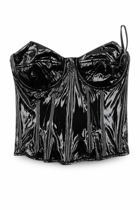 Front view of PRETTYLITTLETHING Black Camisole Blouse, size 2, Party Style