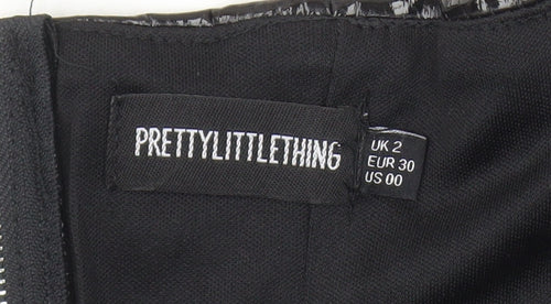 PrettyLittleThing Black Camisole Blouse, Size 2, Party Style