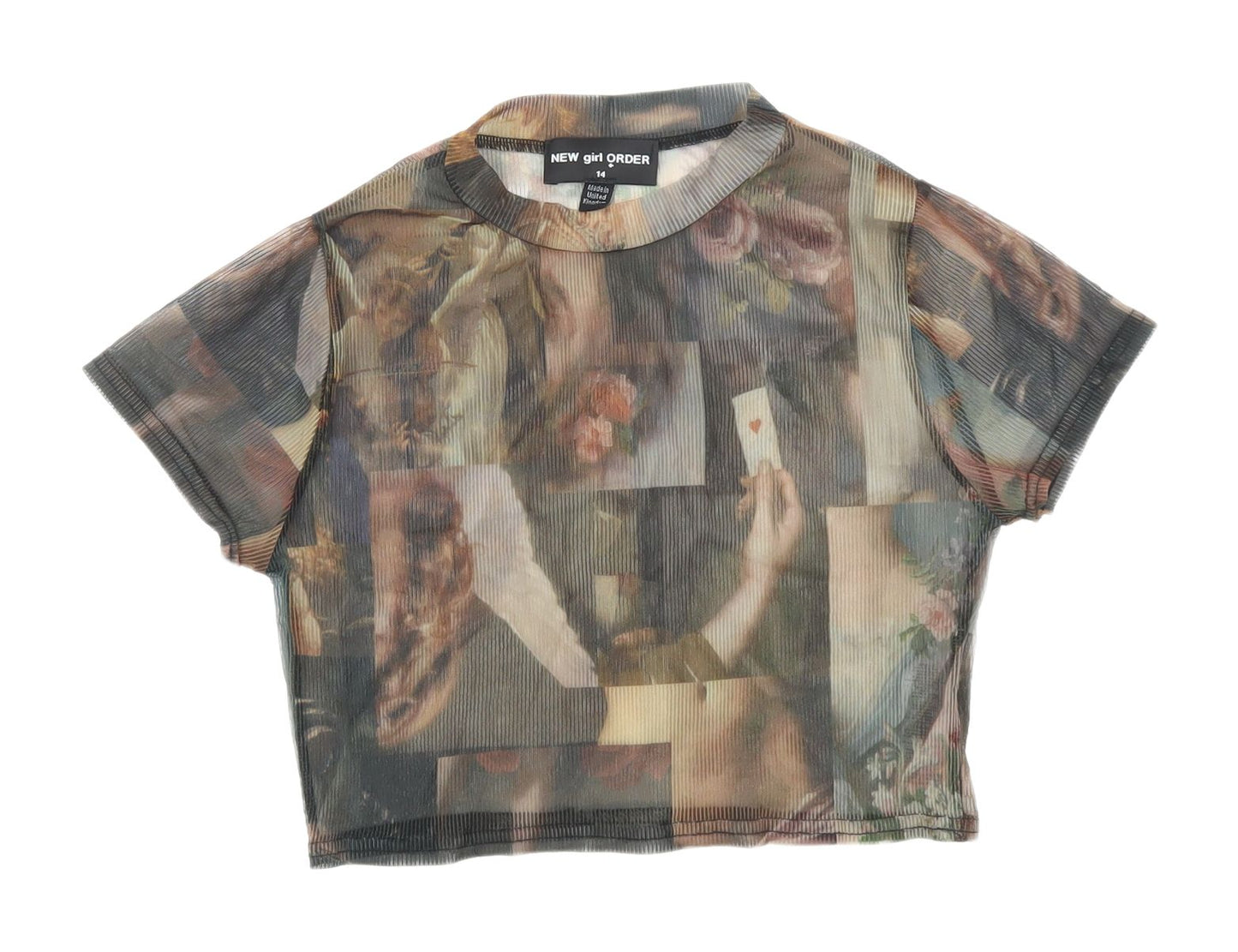 NEW girl ORDER Women's Multicoloured Art T-Shirt, Size 14