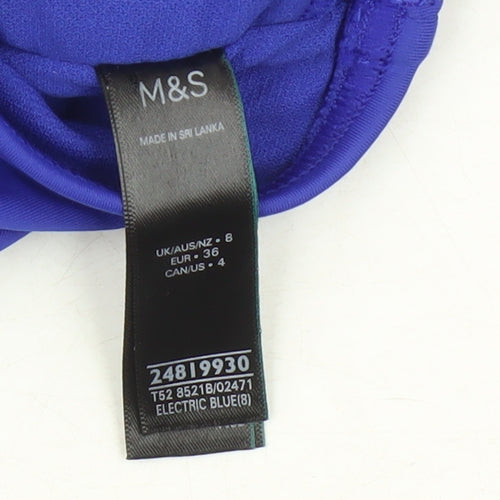 Marks and Spencer Women's Blue Bandeau Top Size 8