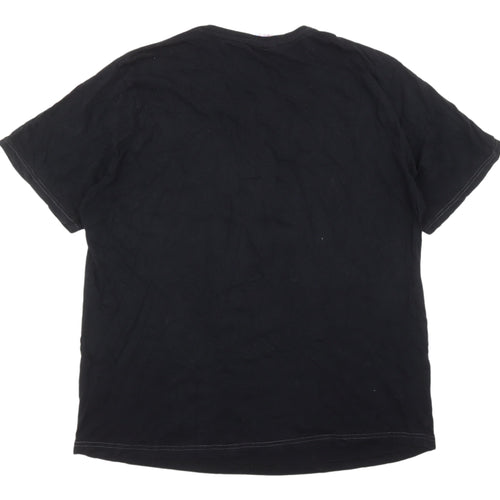 Superman Black T-Shirt - XL, Short Sleeve, Comic Print