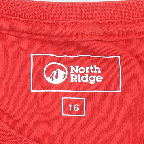 North Ridge Women's Red Basic T-Shirt Size 16