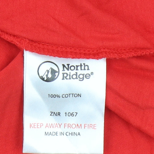 North Ridge Women's Red Basic T-Shirt Size 16