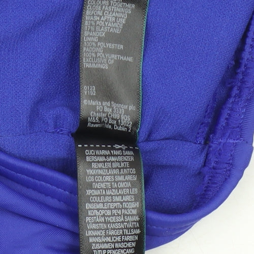 Marks and Spencer Blue Bandeau Swim Top, Size 8