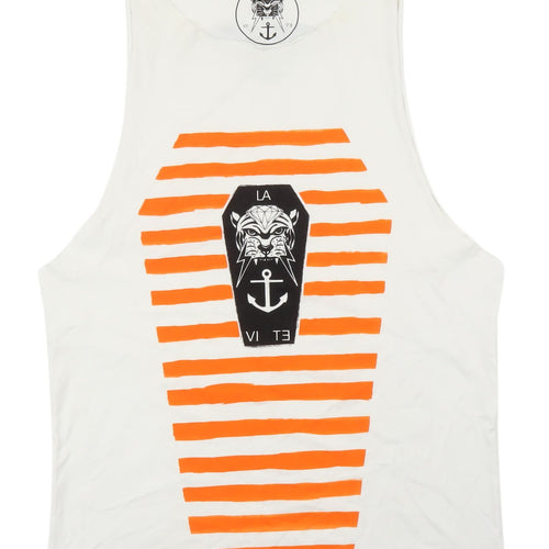 Violate Men's Nautical Stripe Sleeveless Tee - Large