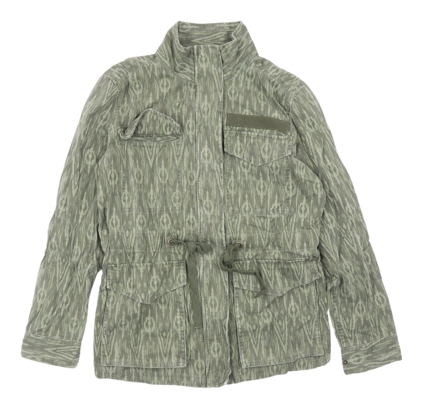 Marks and Spencer Women's Green Military Jacket - Size 6