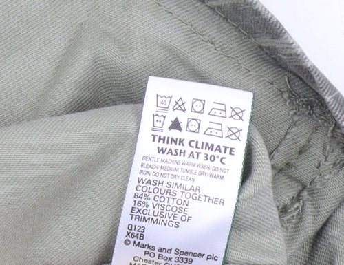 Marks and Spencer Women's Green Military Jacket - Size 6