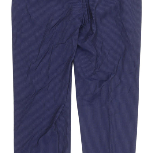 Marks & Spencer Men's Blue Striped Dress Pants 34