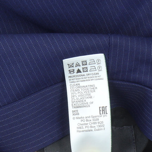 Marks & Spencer Men's Blue Striped Dress Pants 34