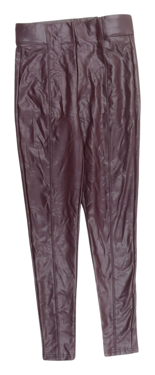 Marks & Spencer Women's Burgundy Ankle Leggings Size 10