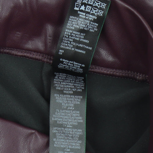 Marks & Spencer Women's Burgundy Ankle Leggings Size 10