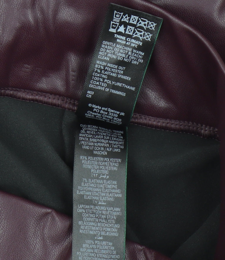 Marks & Spencer Women's Burgundy Ankle Leggings Size 10