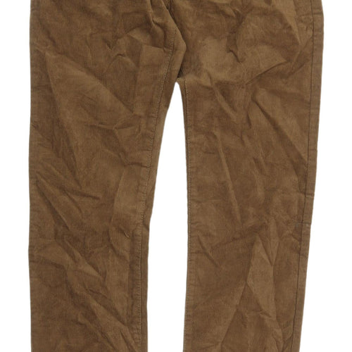 Marks and Spencer Men's Brown Slim Corduroy Trousers