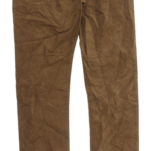 Marks and Spencer Men's Brown Slim Corduroy Trousers