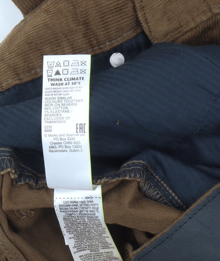 Marks and Spencer Men's Brown Slim Corduroy Trousers