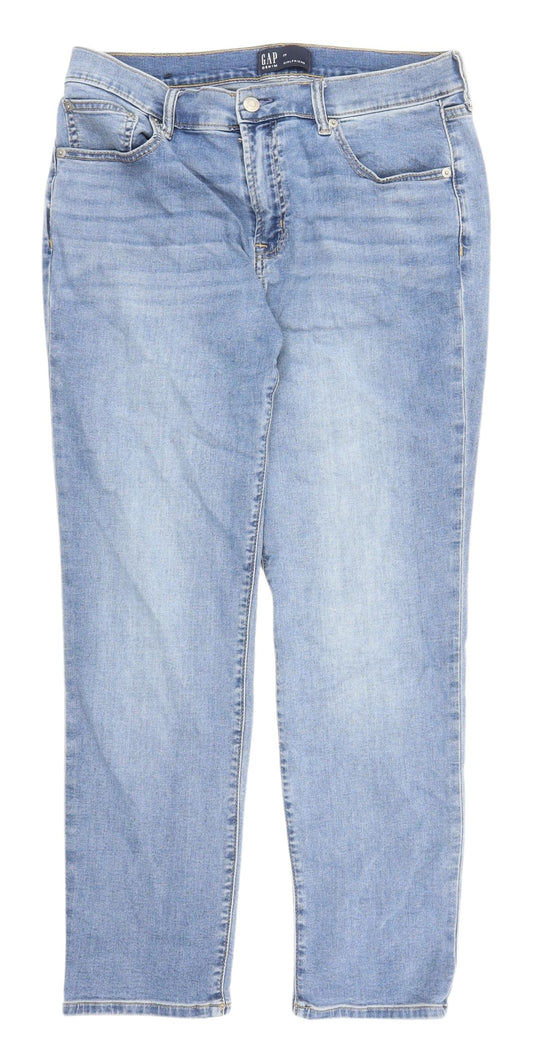 Gap Women's Blue Boyfriend Jeans Size 12 - Light Wash