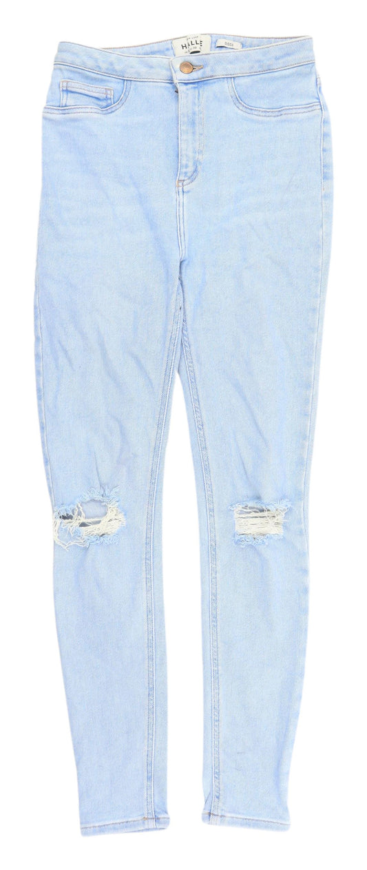 New Look Women's Blue Skinny Distressed Jeans Size 10